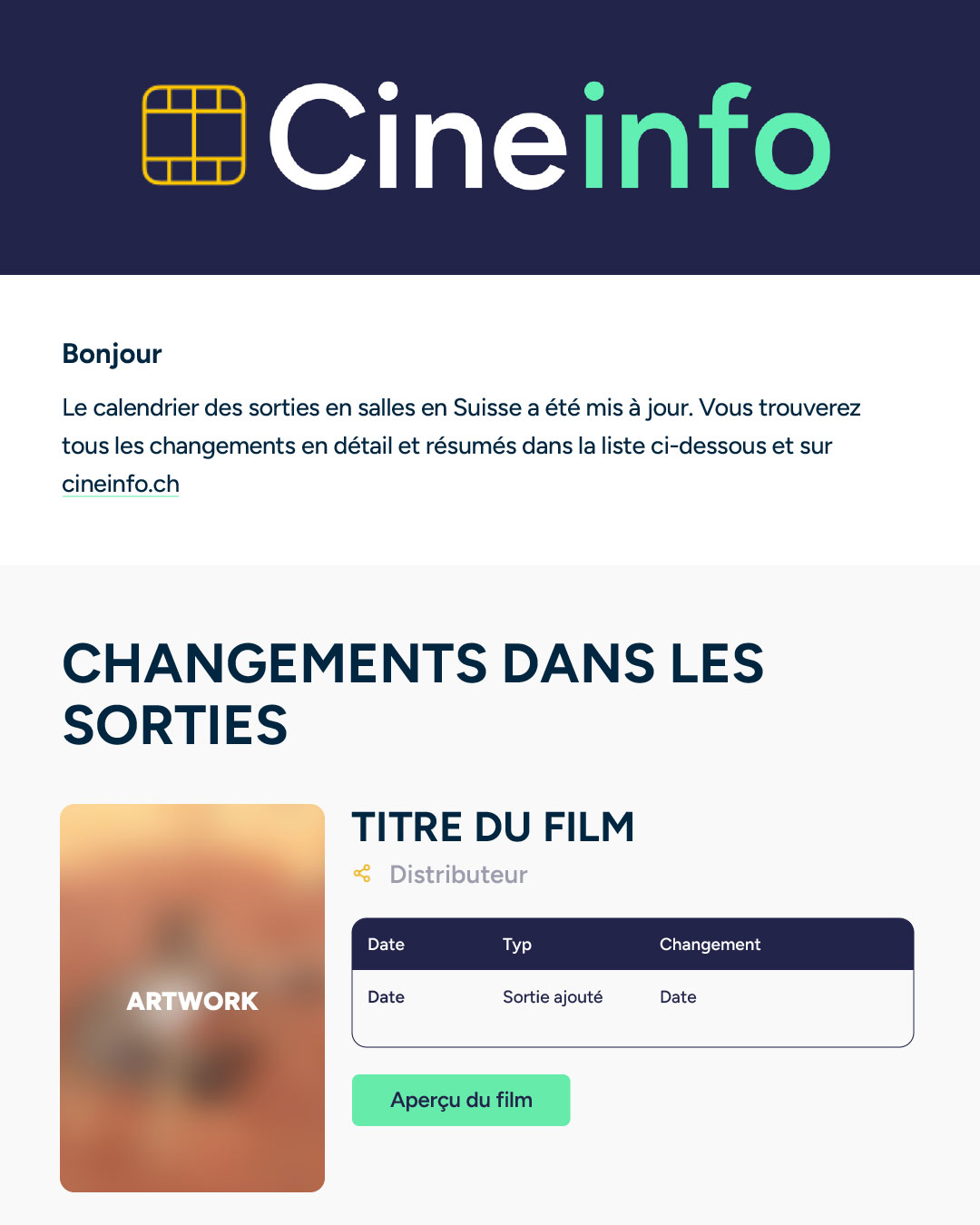 email layout